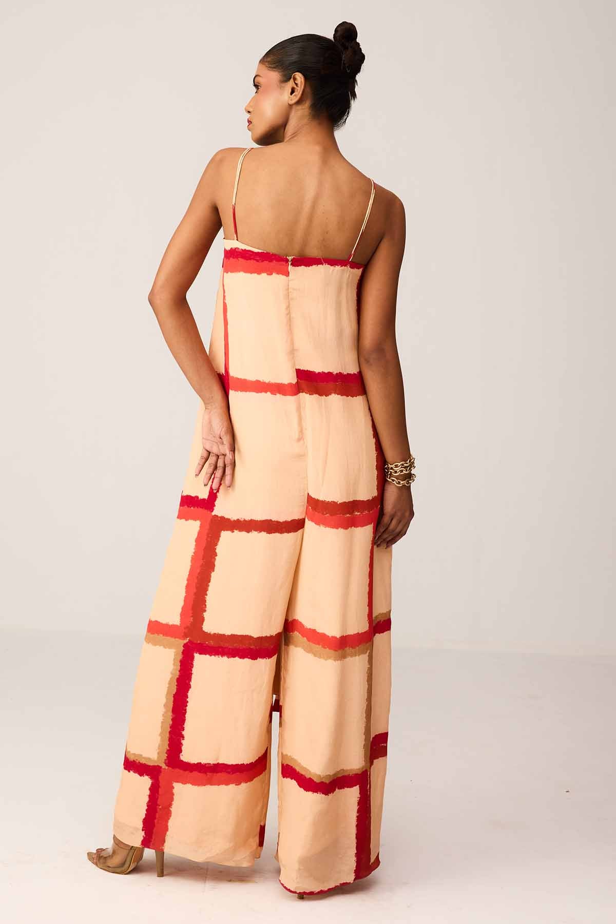 Beige Off-Shoulder Jumpsuit