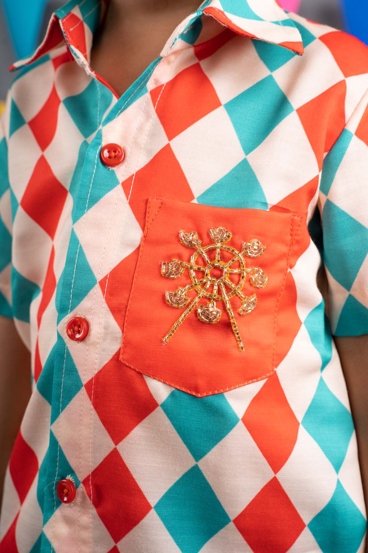 Beige Print Half Sleeves Shirt