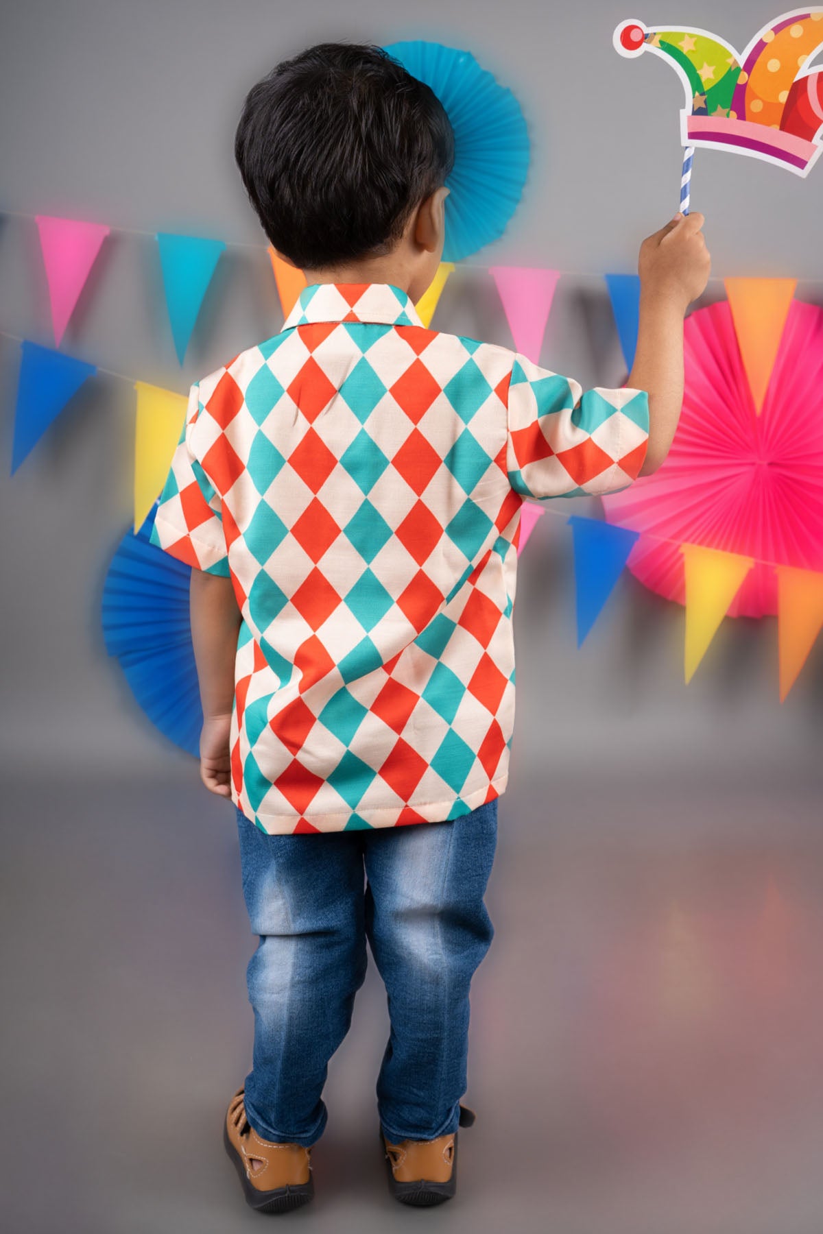 Beige Print Half Sleeves Shirt