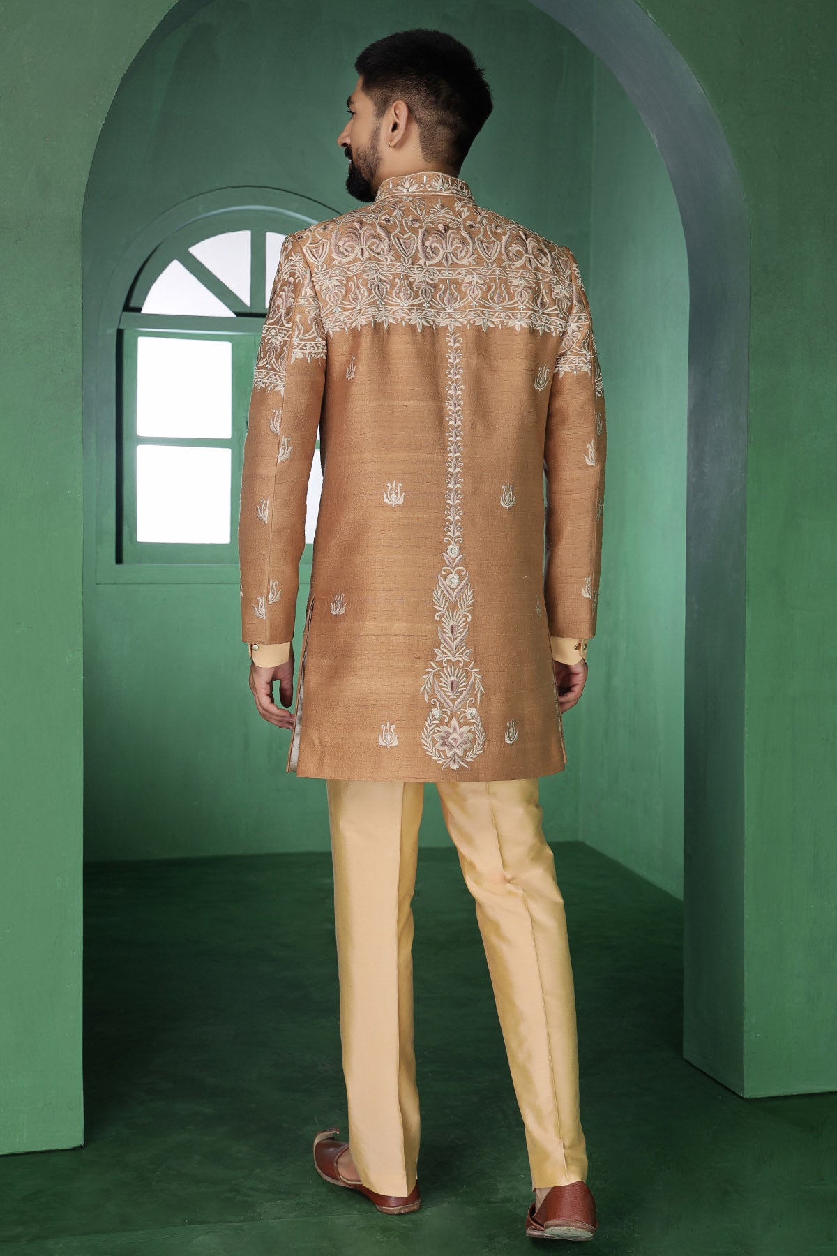 Beige Raw Silk Kurta & Pants