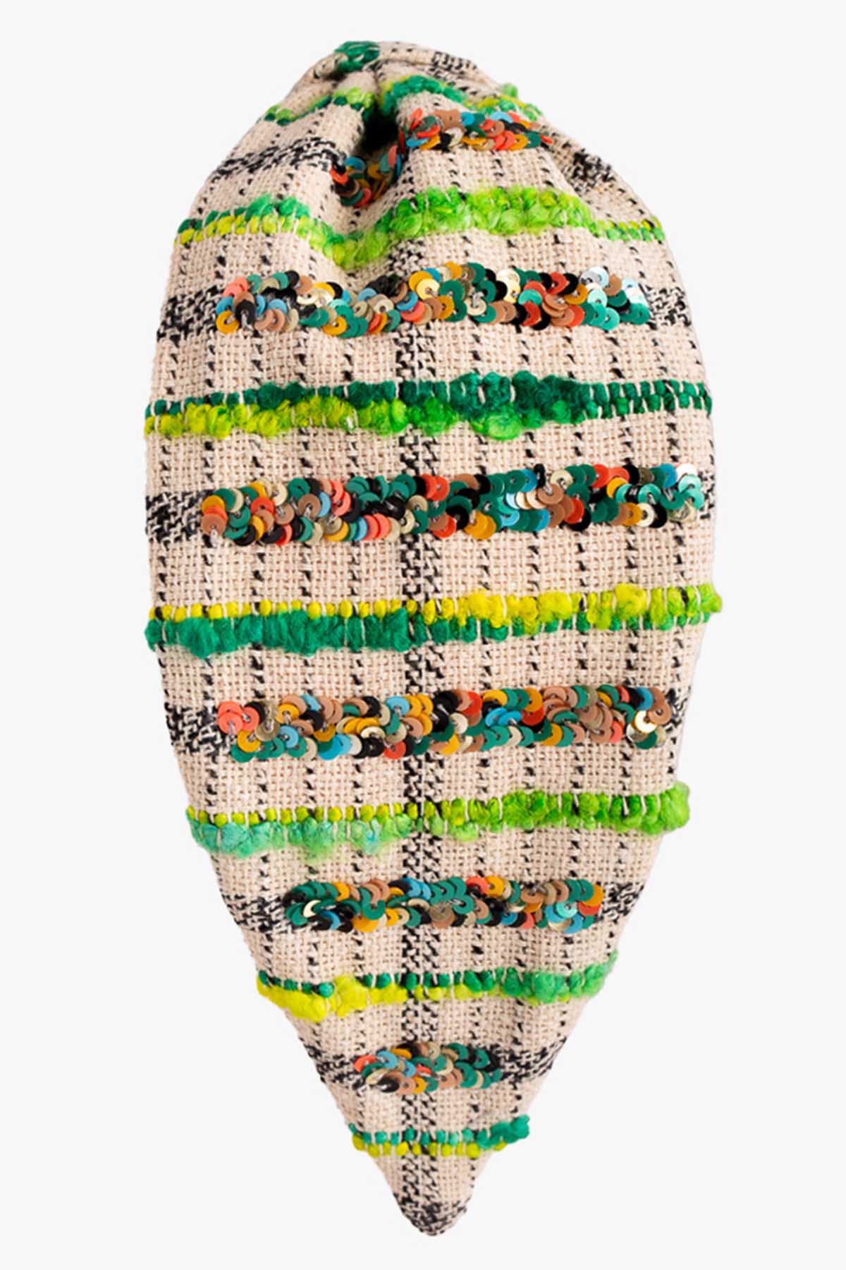 Beige Sequins Work Headband