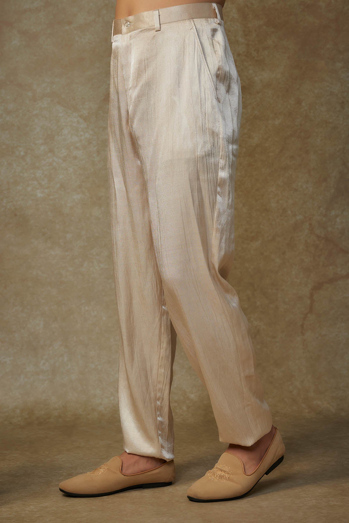 Beige Sequins Work Sherwani Set