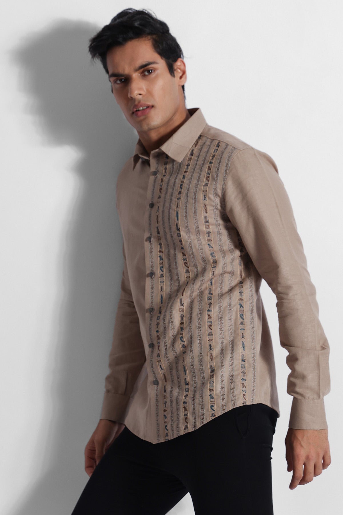 Beige Single Thread Work Shirt