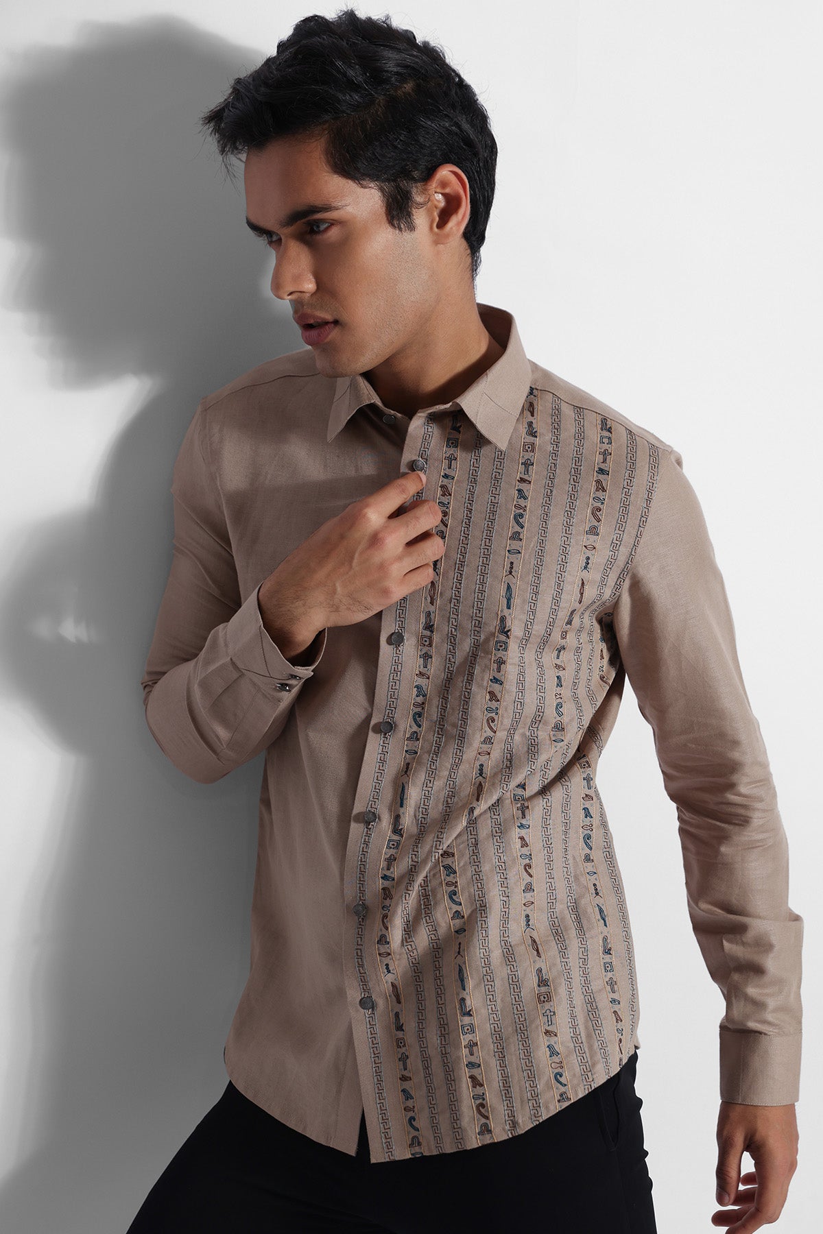 Beige Single Thread Work Shirt