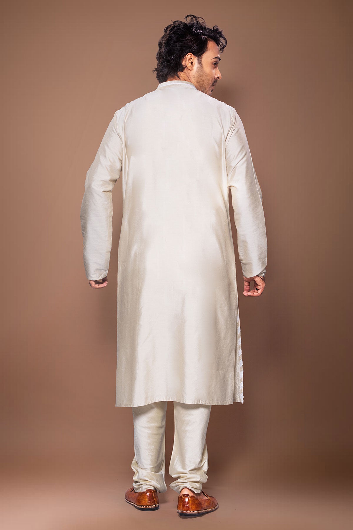 Beige Stitchline Kurta And Pant