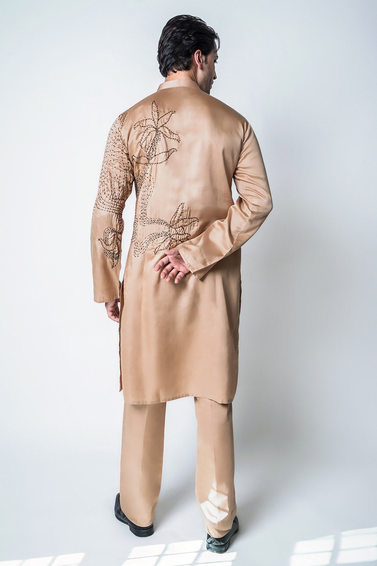 Beige Tencel Kurta And Pants