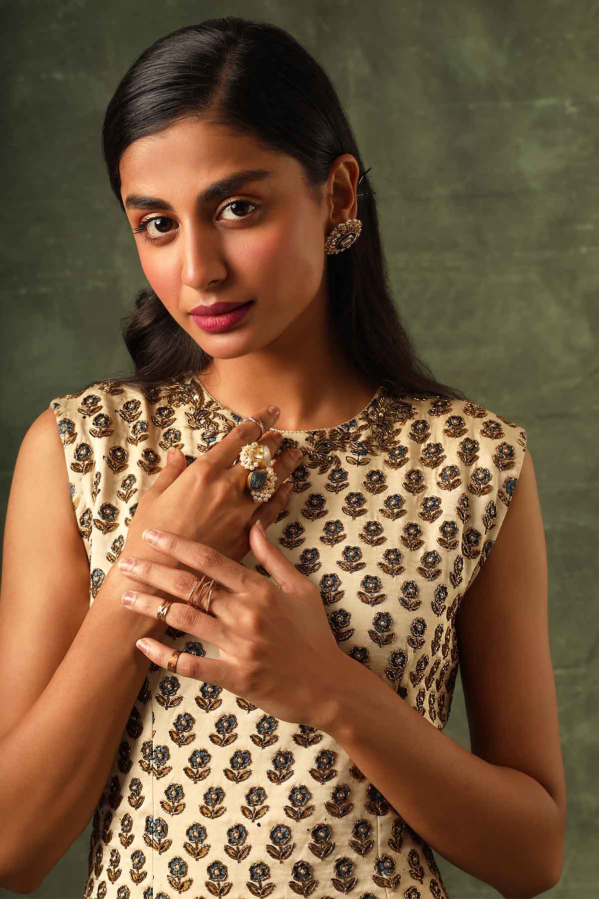 Beige Tiered Ruffle Maxi Dress