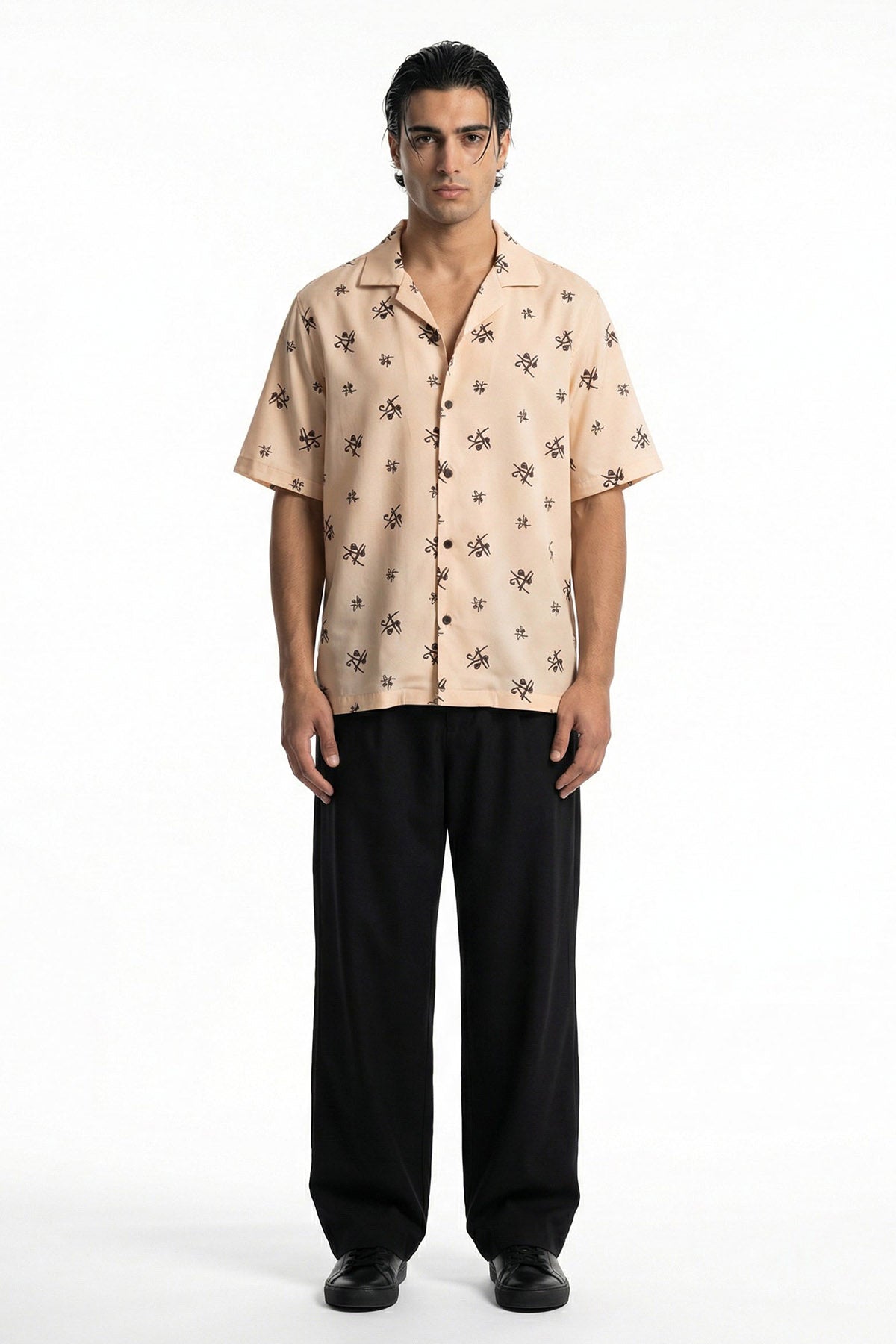 Buy Beige Viscose Collared Shirt for men by Tezhhomayaa online available at scrollnshops