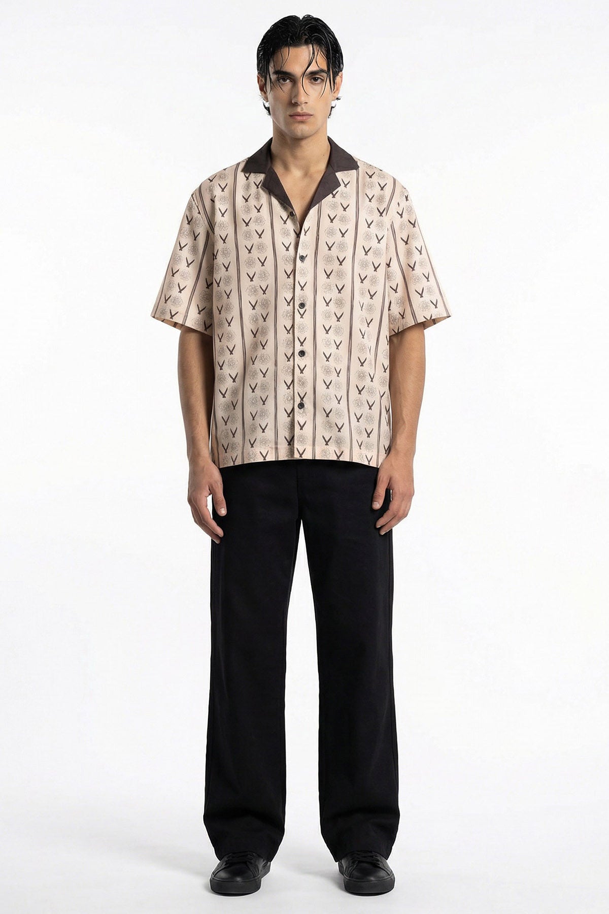 Buy Beige Viscose Detailed Shirt for men by Tezhhomayaa online available at scrollnshops