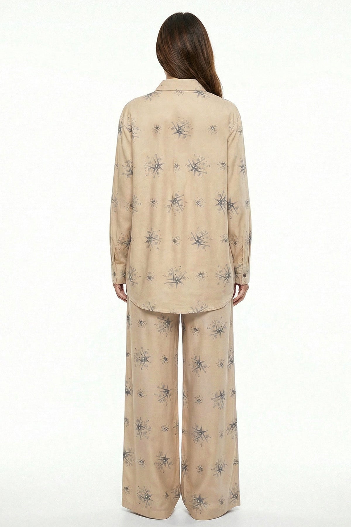 Beige Viscose Tailored Shirt