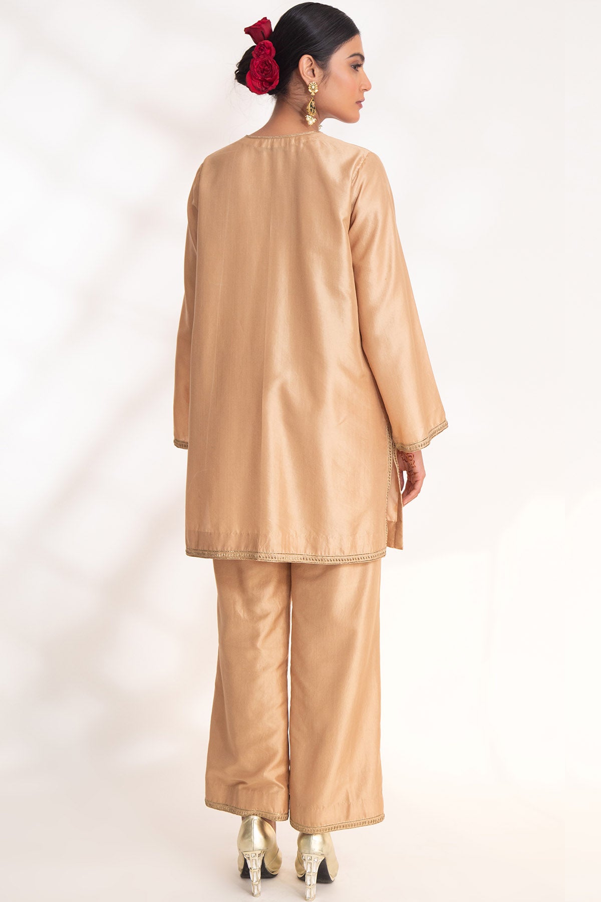 Beige Zardozi Kurta & Pants