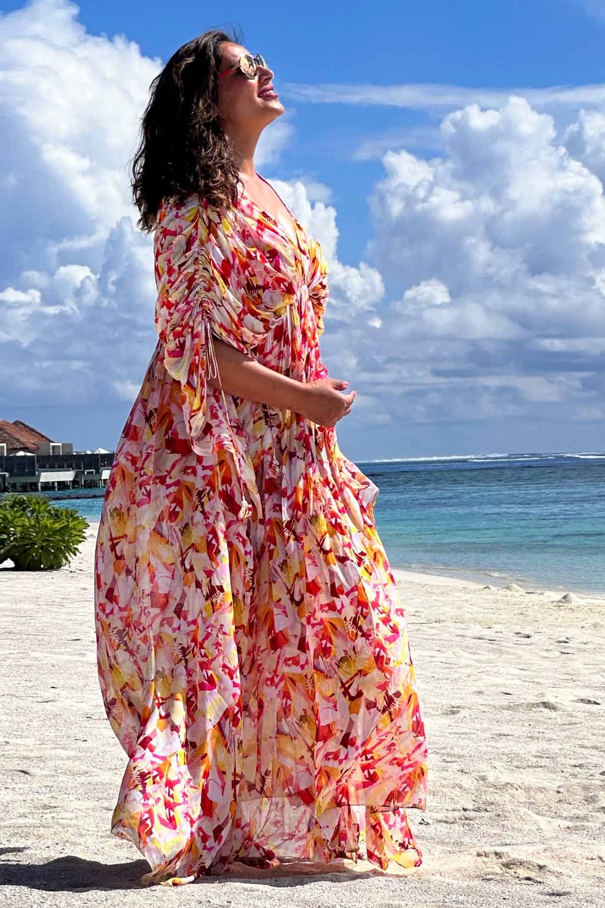 Yellow Geometric Pattern Kaftan