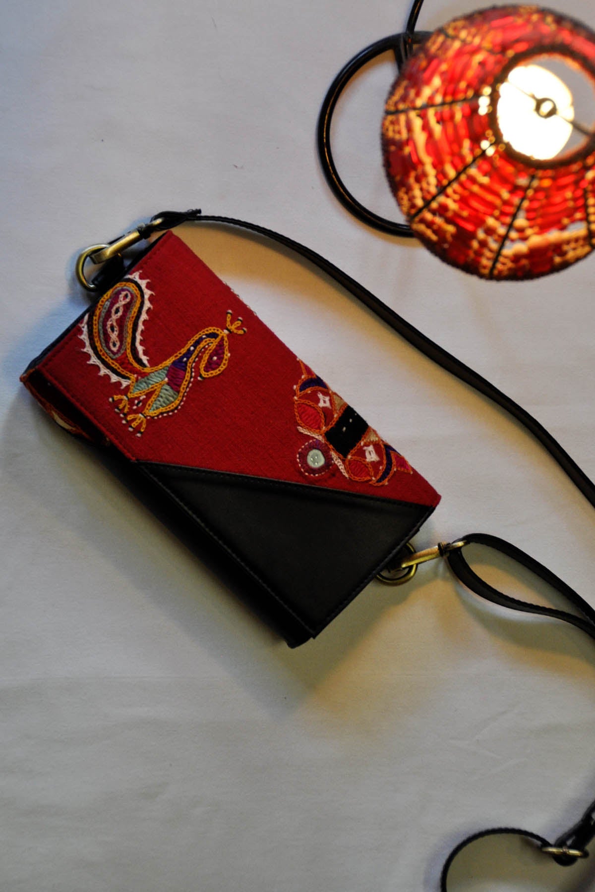 Bird Embroidered Sling Bag