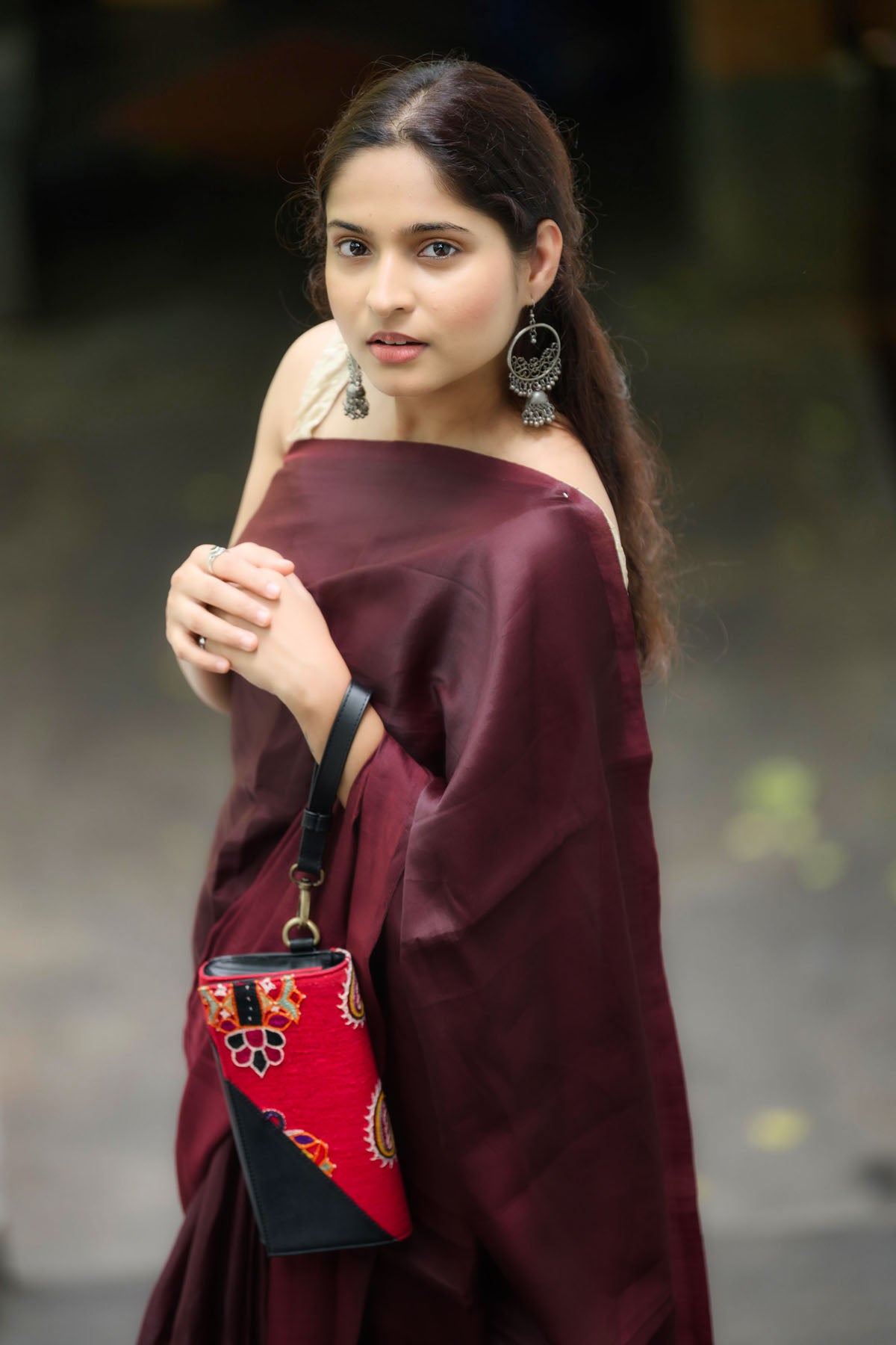 Bird Embroidered Wristlet Bag