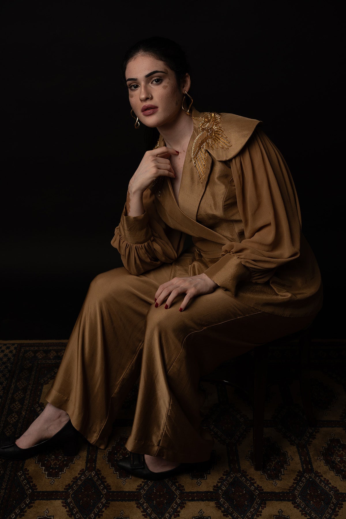 Birds Embroidered Jacket Set