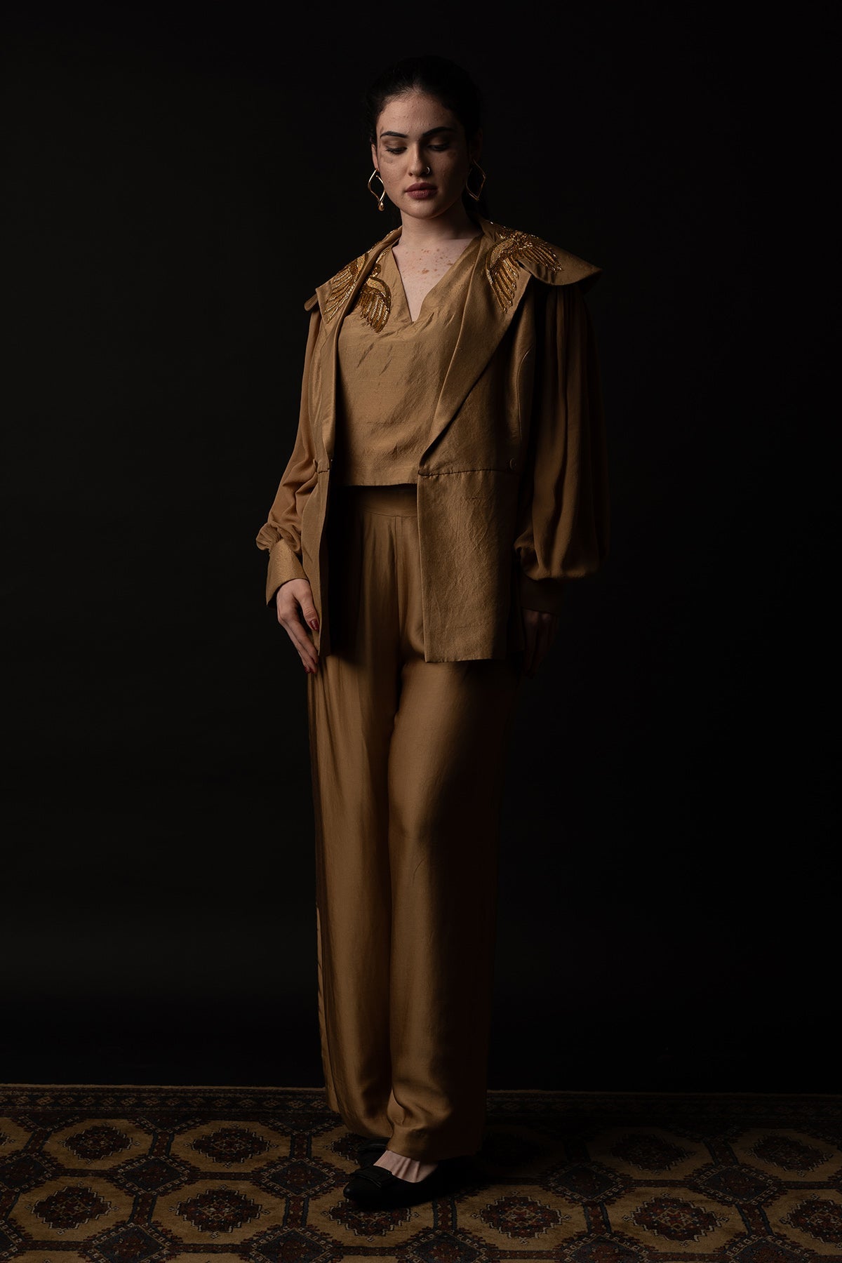 Buy Birds Embroidered Jacket Set by Krishnamani for Women online at ScrollnShops