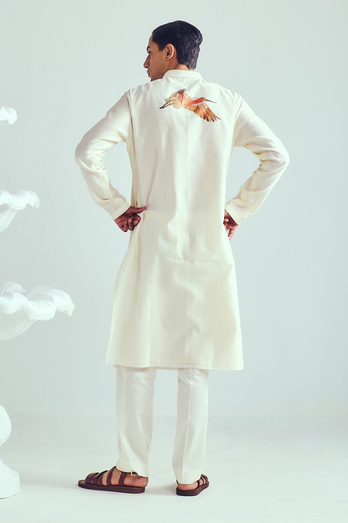 Birds Hand Painted Kurta Set