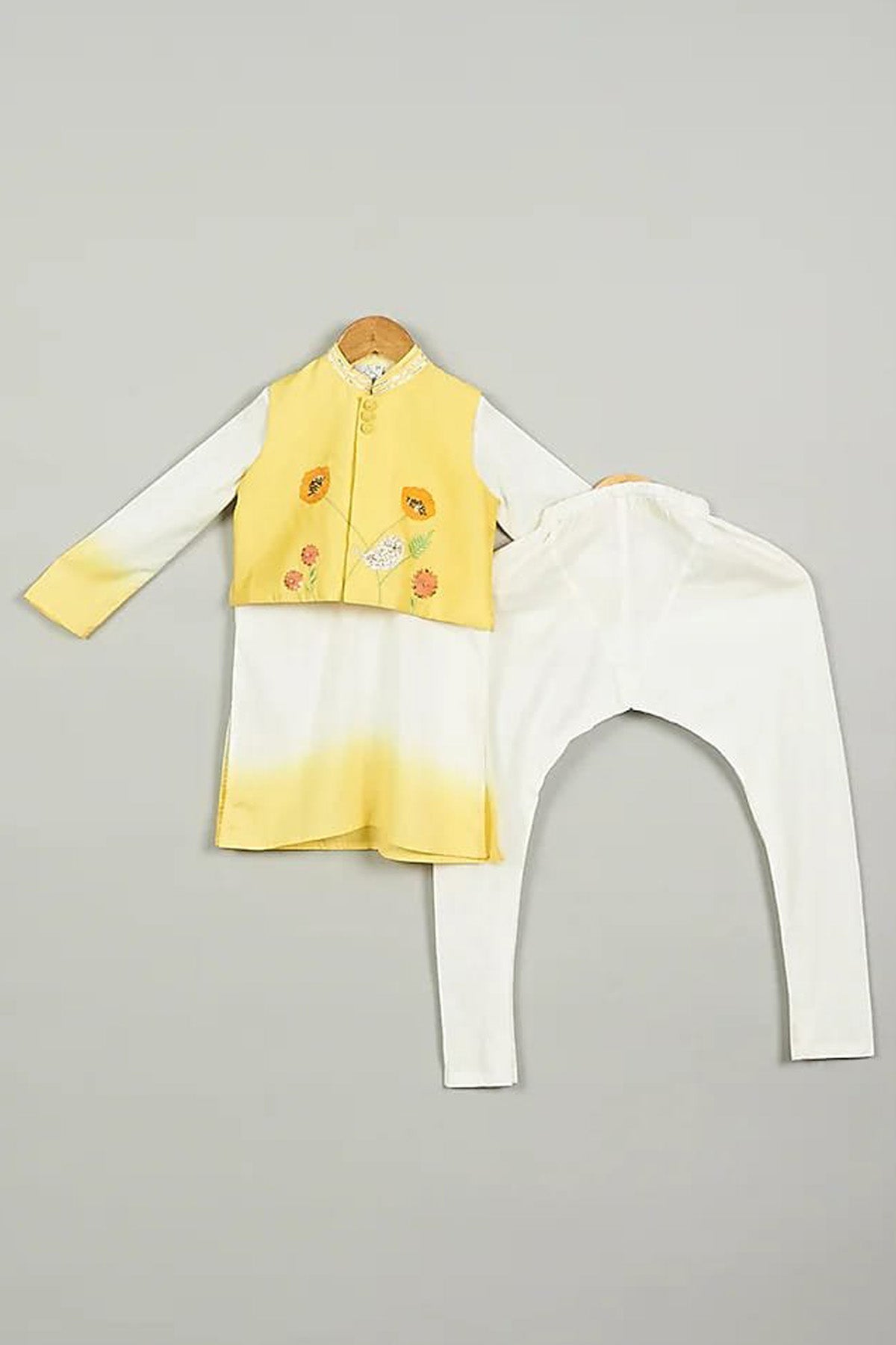 Designer Little Brats Birdy Jacket & Kurta Set For Kids Available online at ScrollnShops