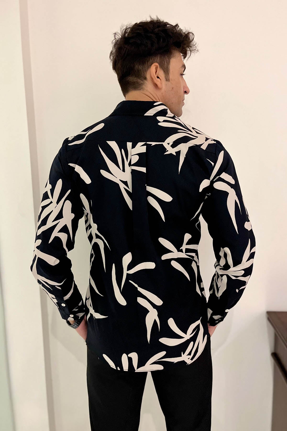 Black Abstract Print Shirt