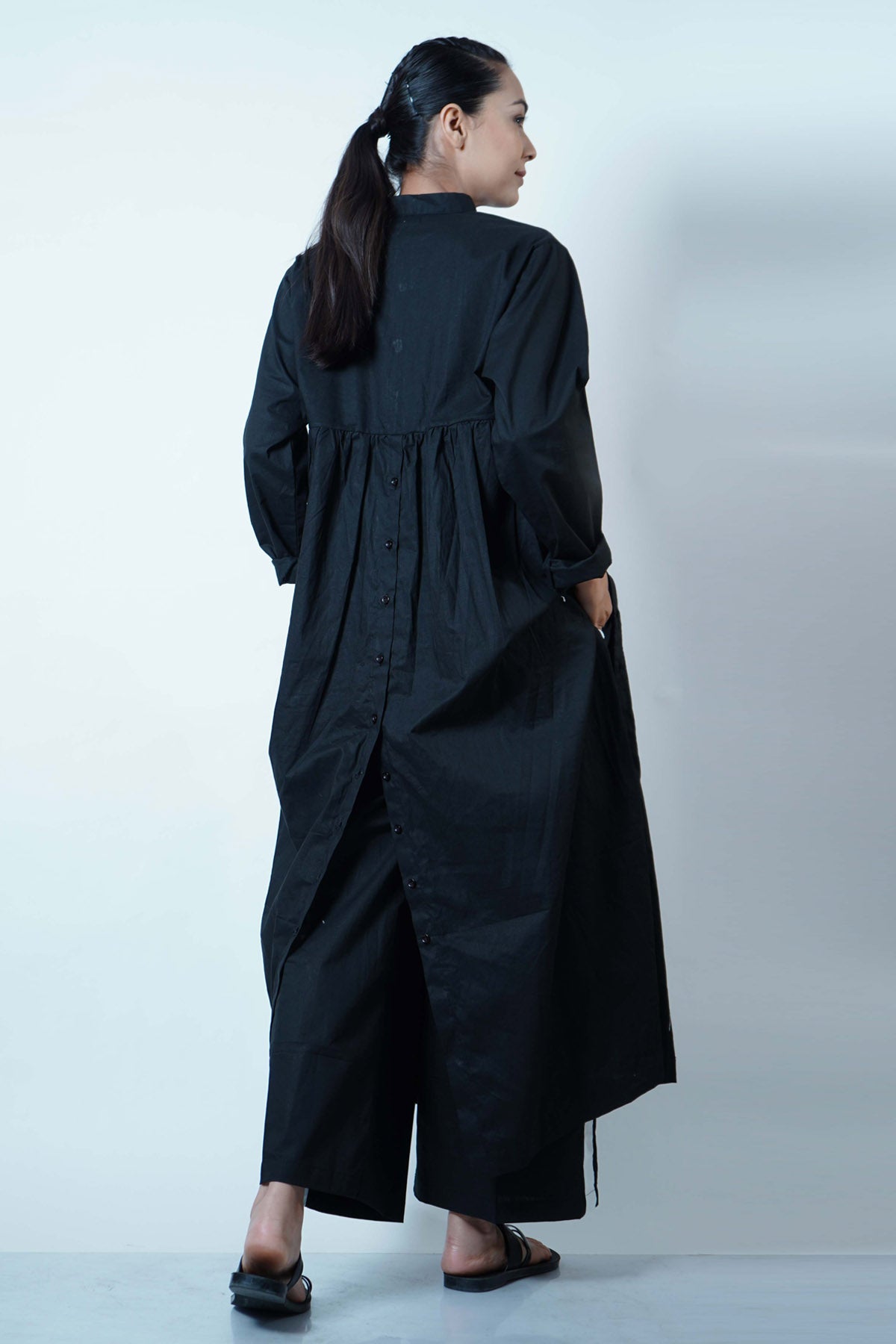 Black Shirt Style Tunic Set