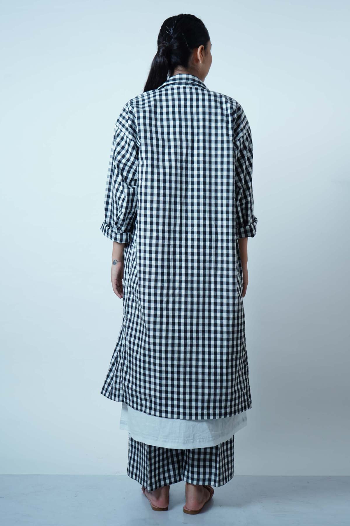 Black Checks Overlay Co-ord Set