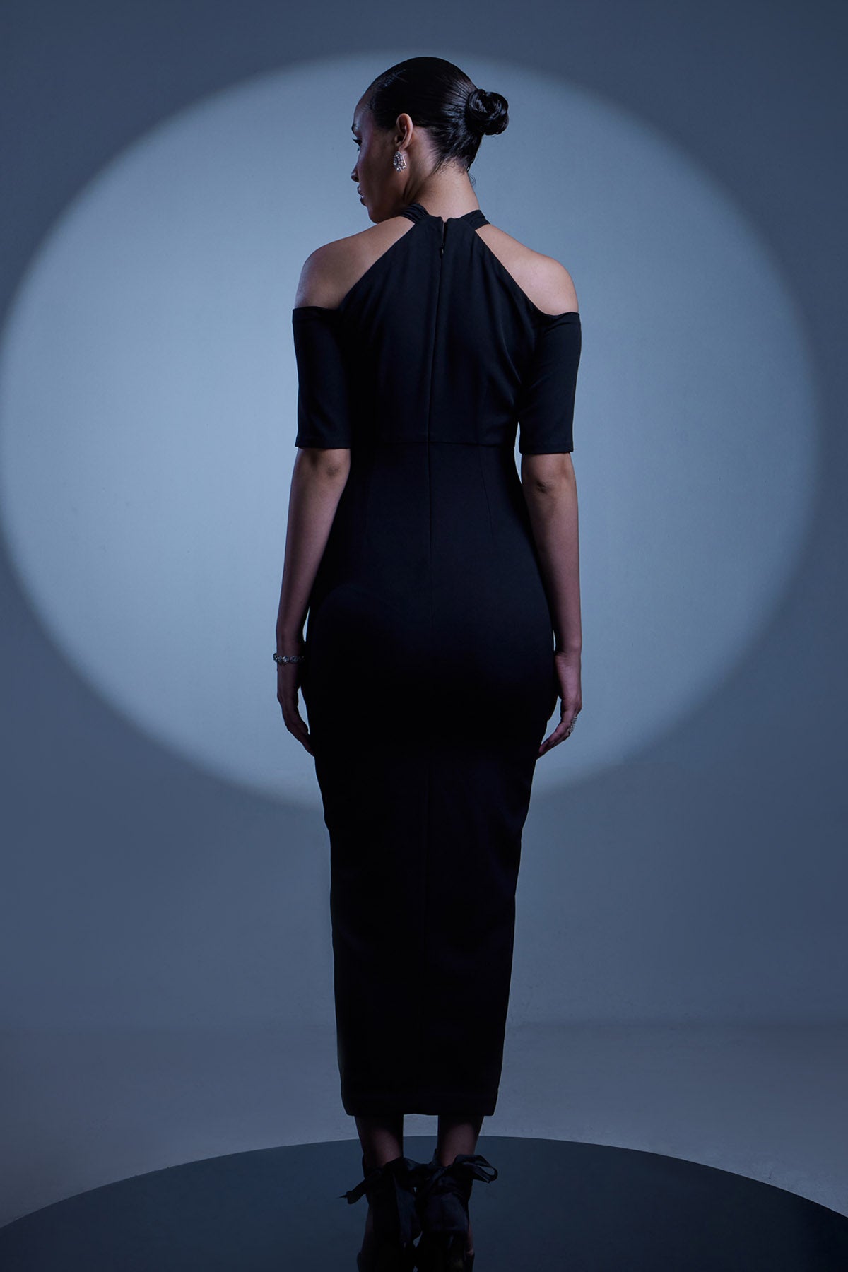 Black Cocktail High Slit Dress