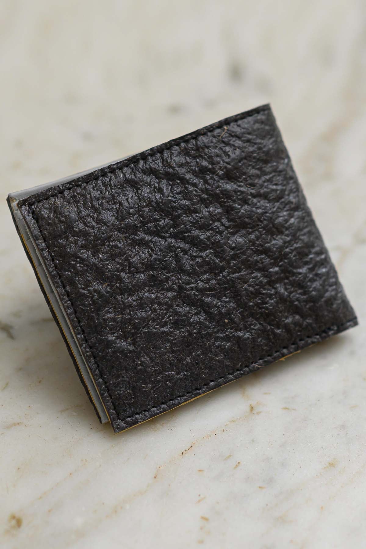 Black Coconut Leather Wallet