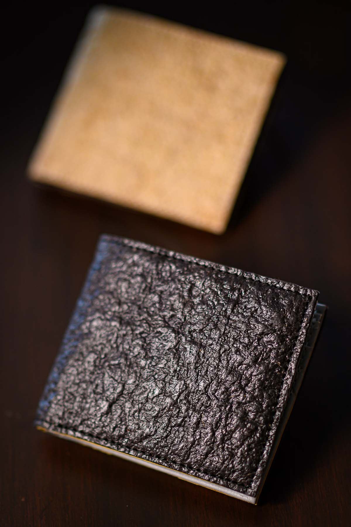 Black Coconut Leather Wallet