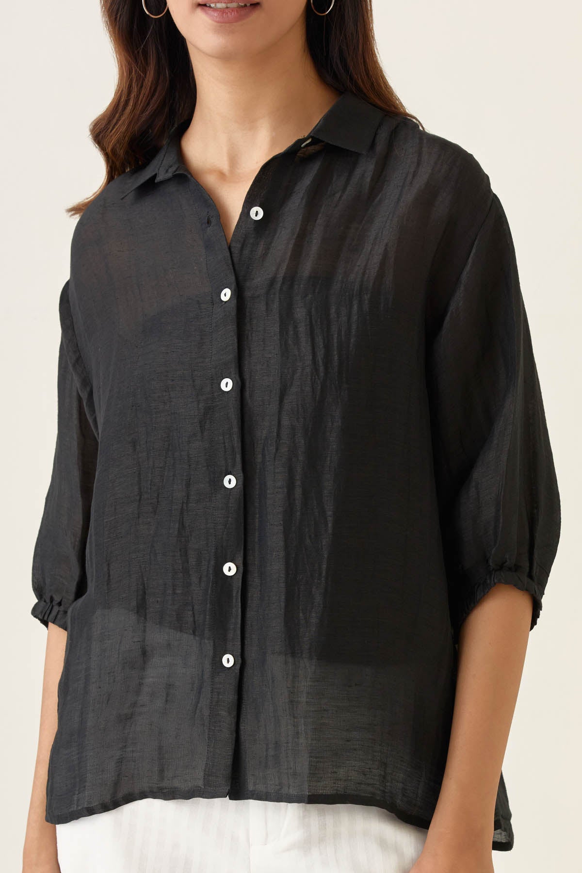 Black Collared Shirt & Pant Set