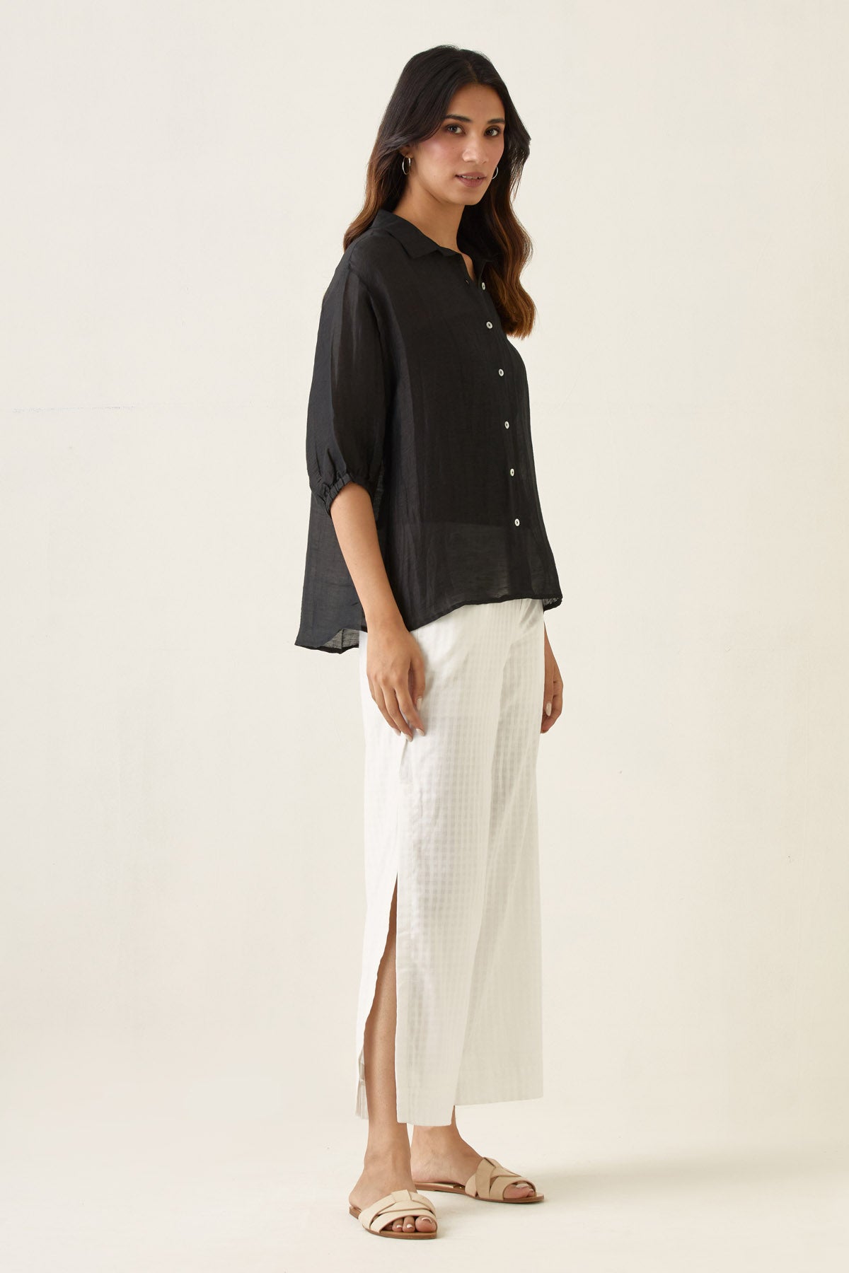 Black Collared Shirt & Pant Set