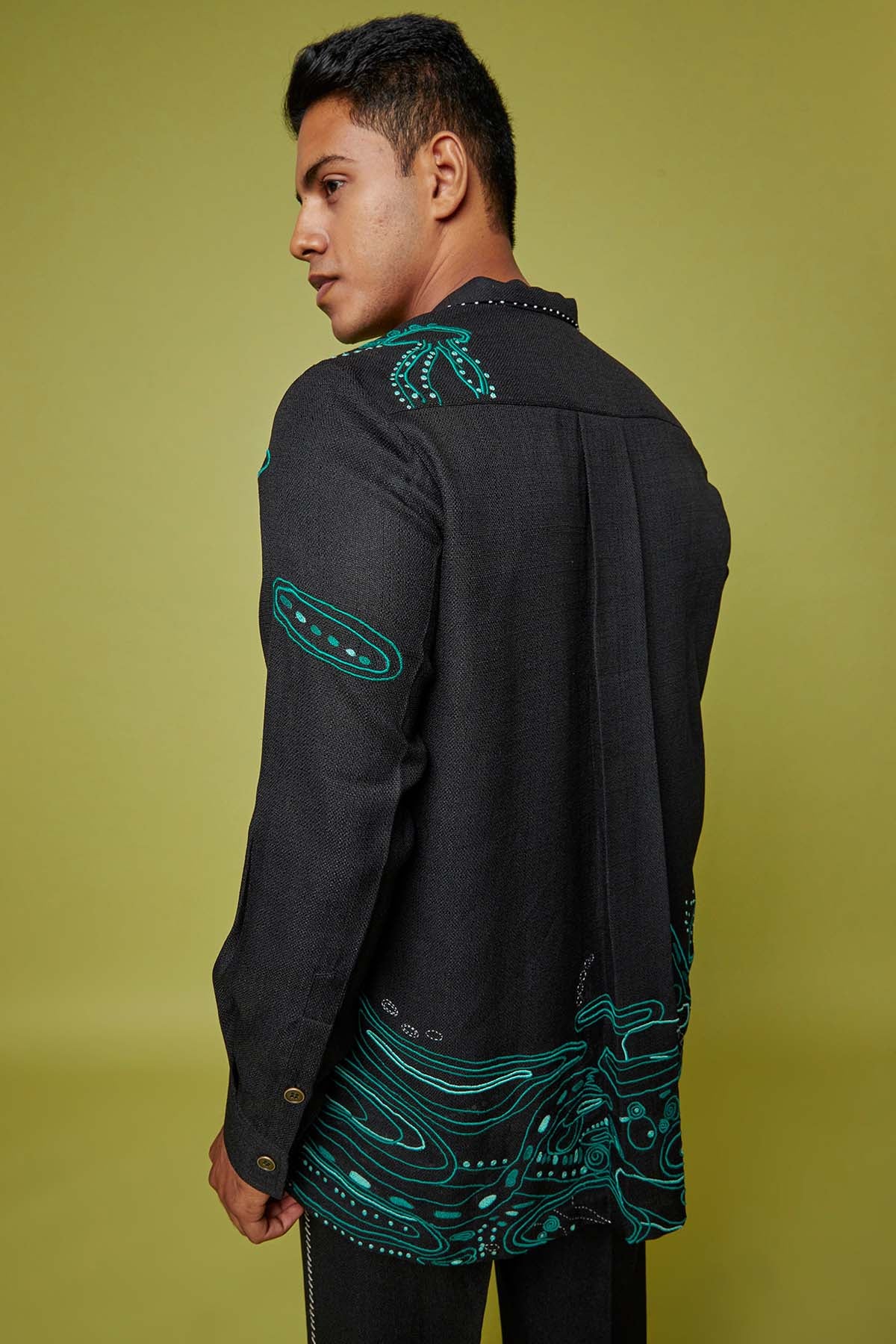 Black Cotton Crepe Shirt