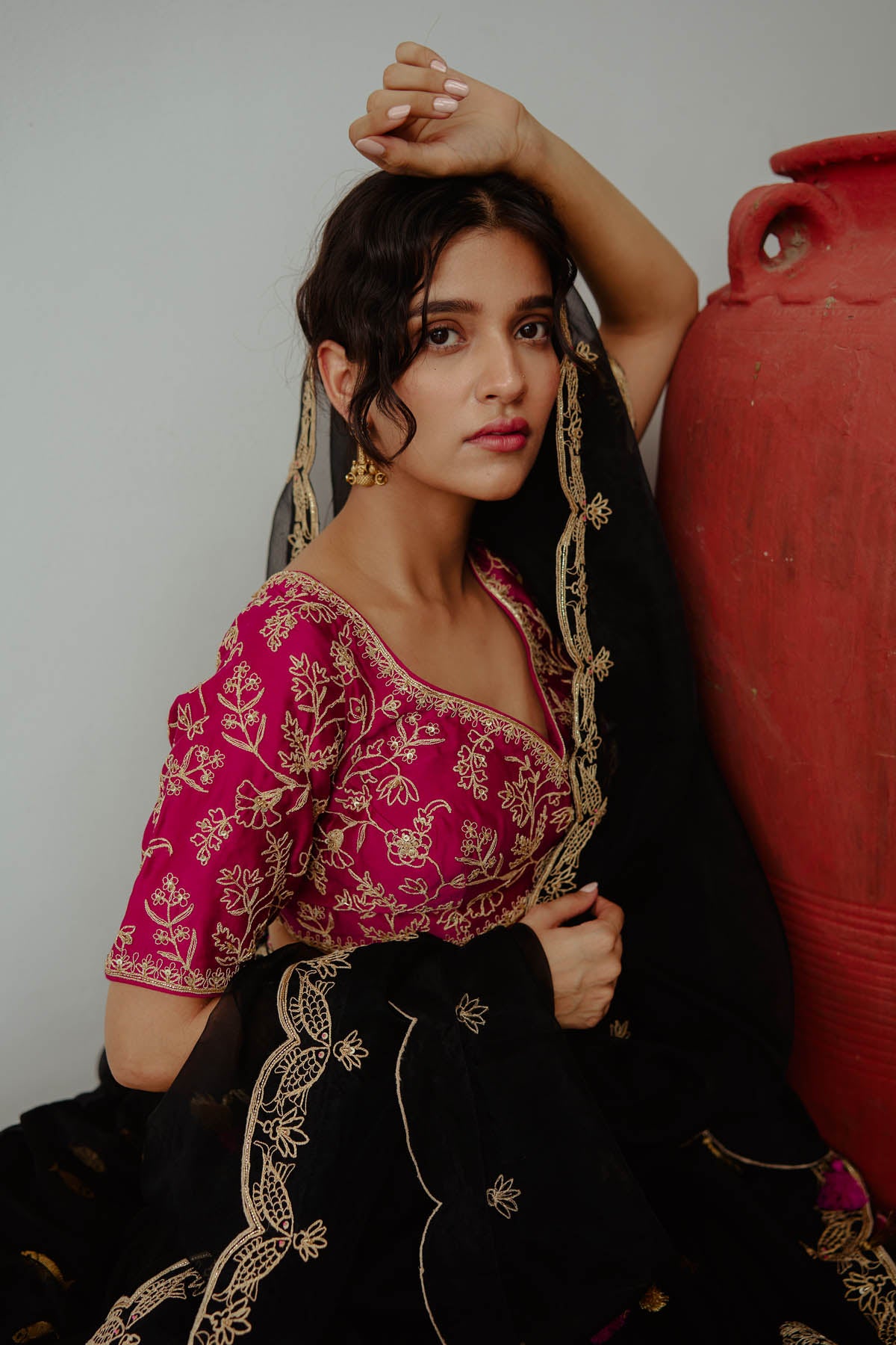 Black Dori Embroidered Lehenga Set