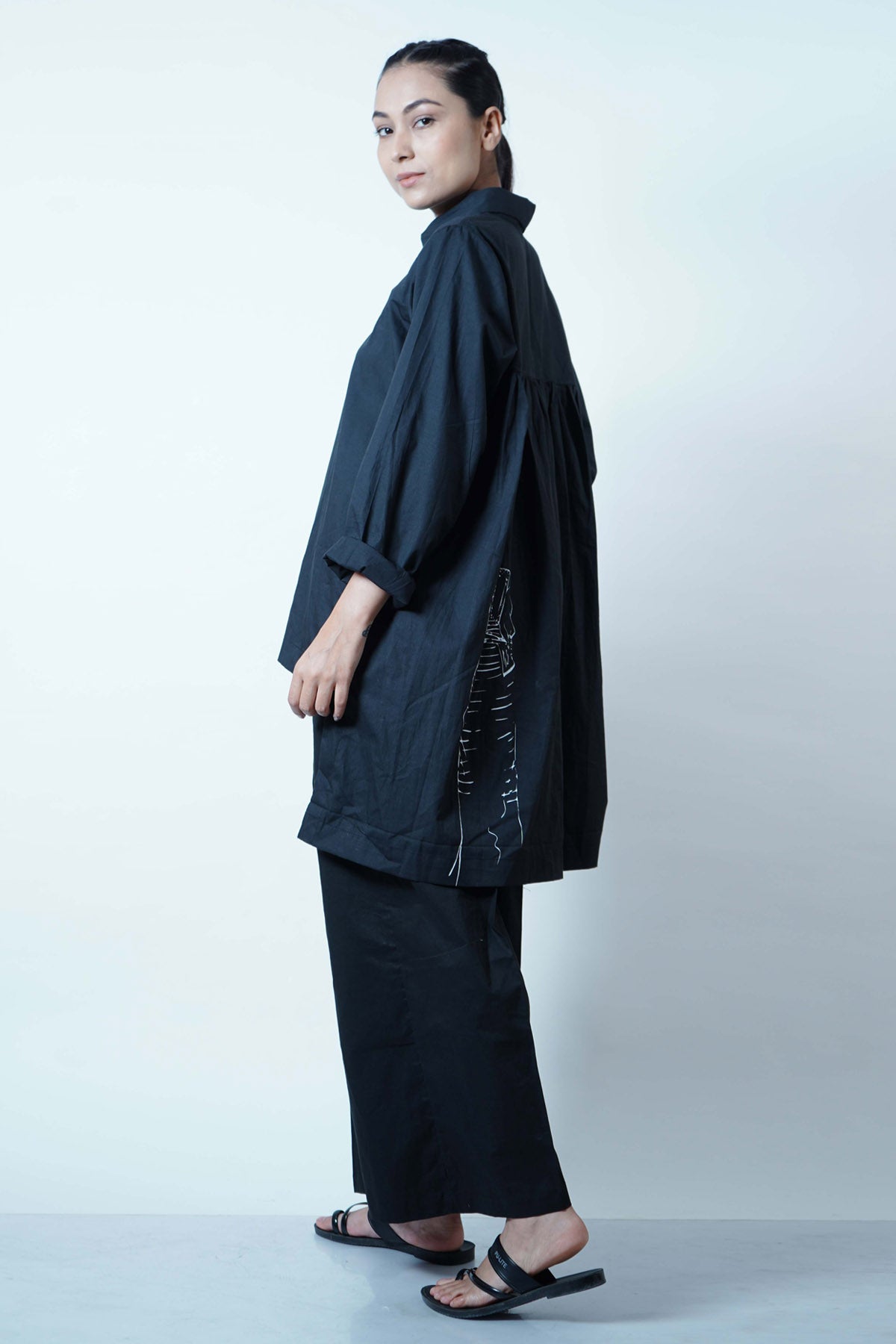 Black Front Pleated Pants
