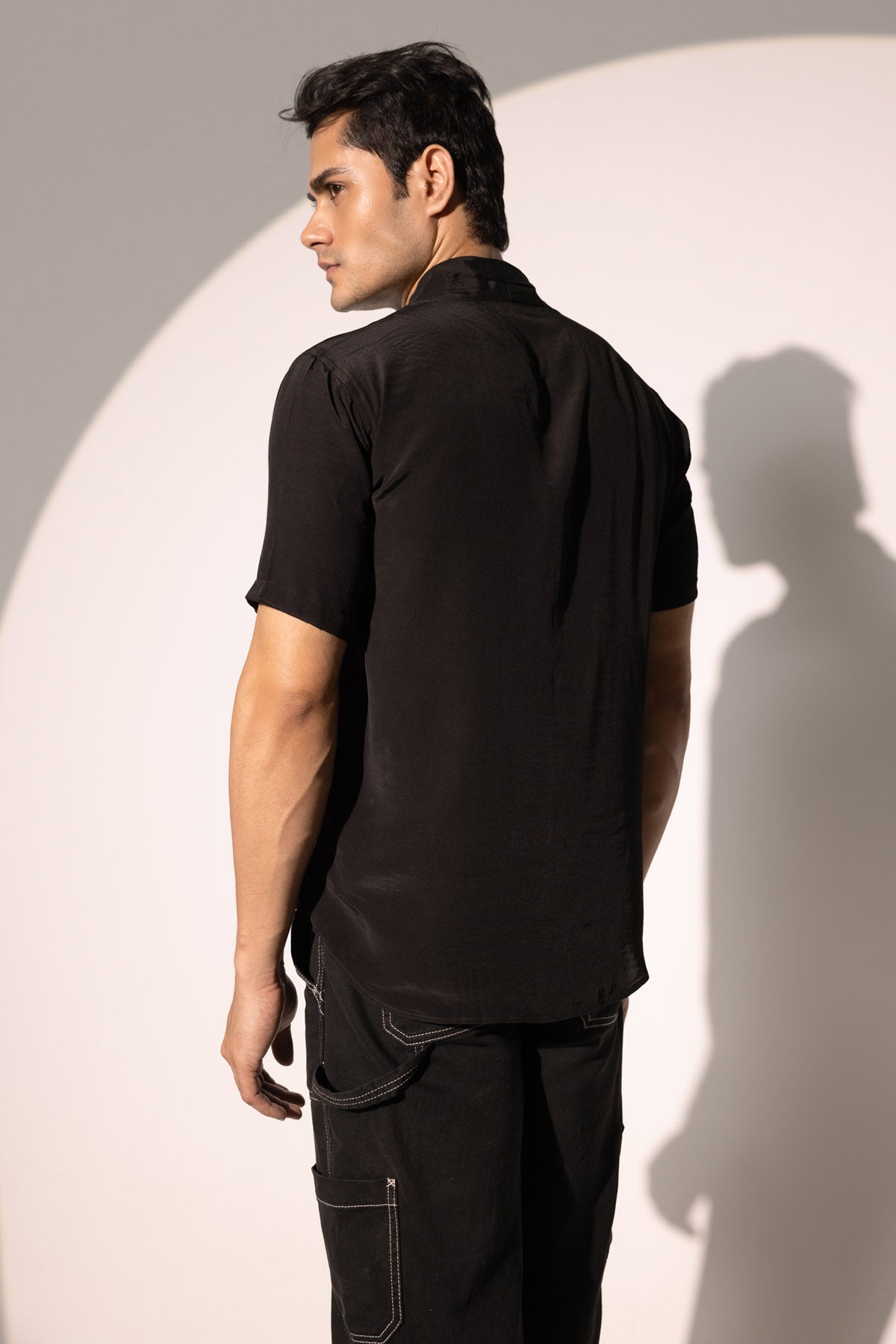 Black Imported Crepe Shirt
