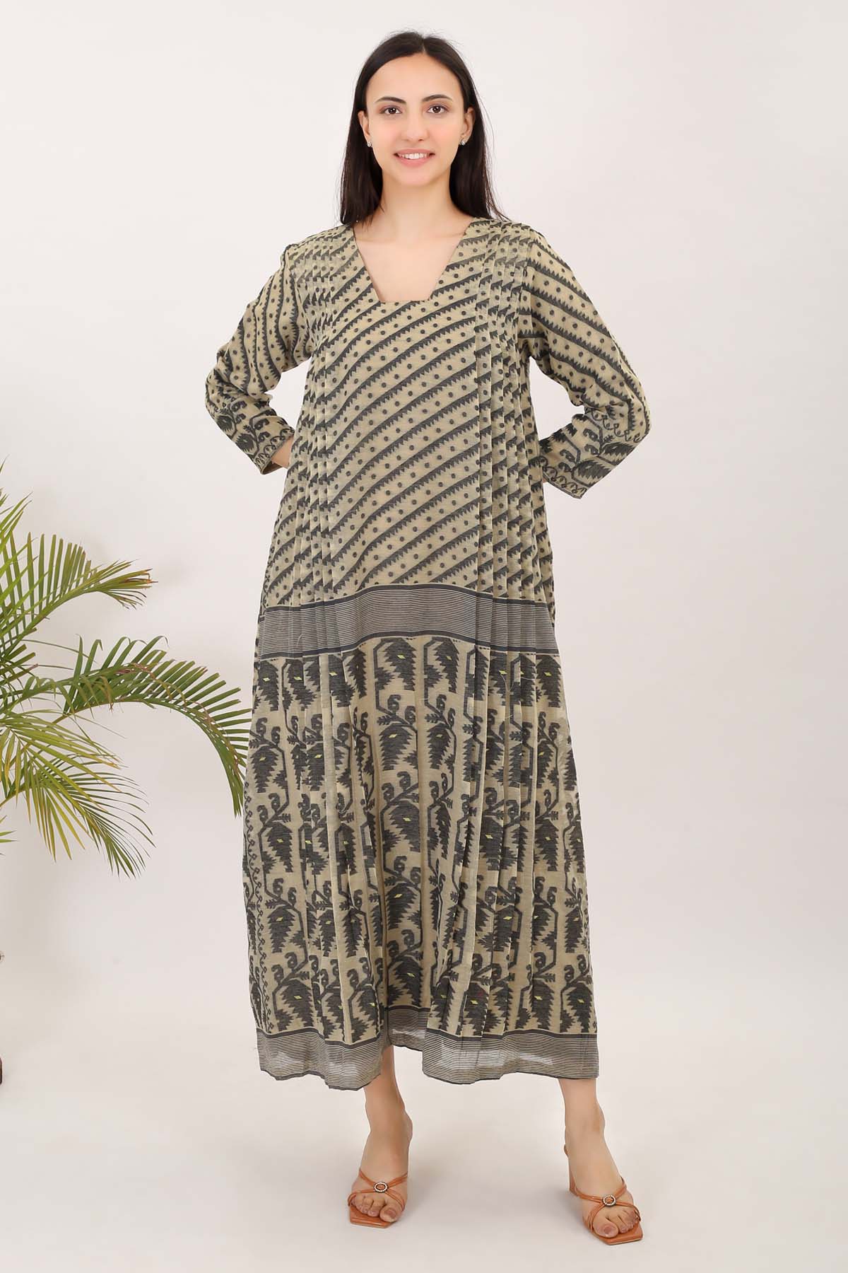 Black Jamdani Cotton Dress