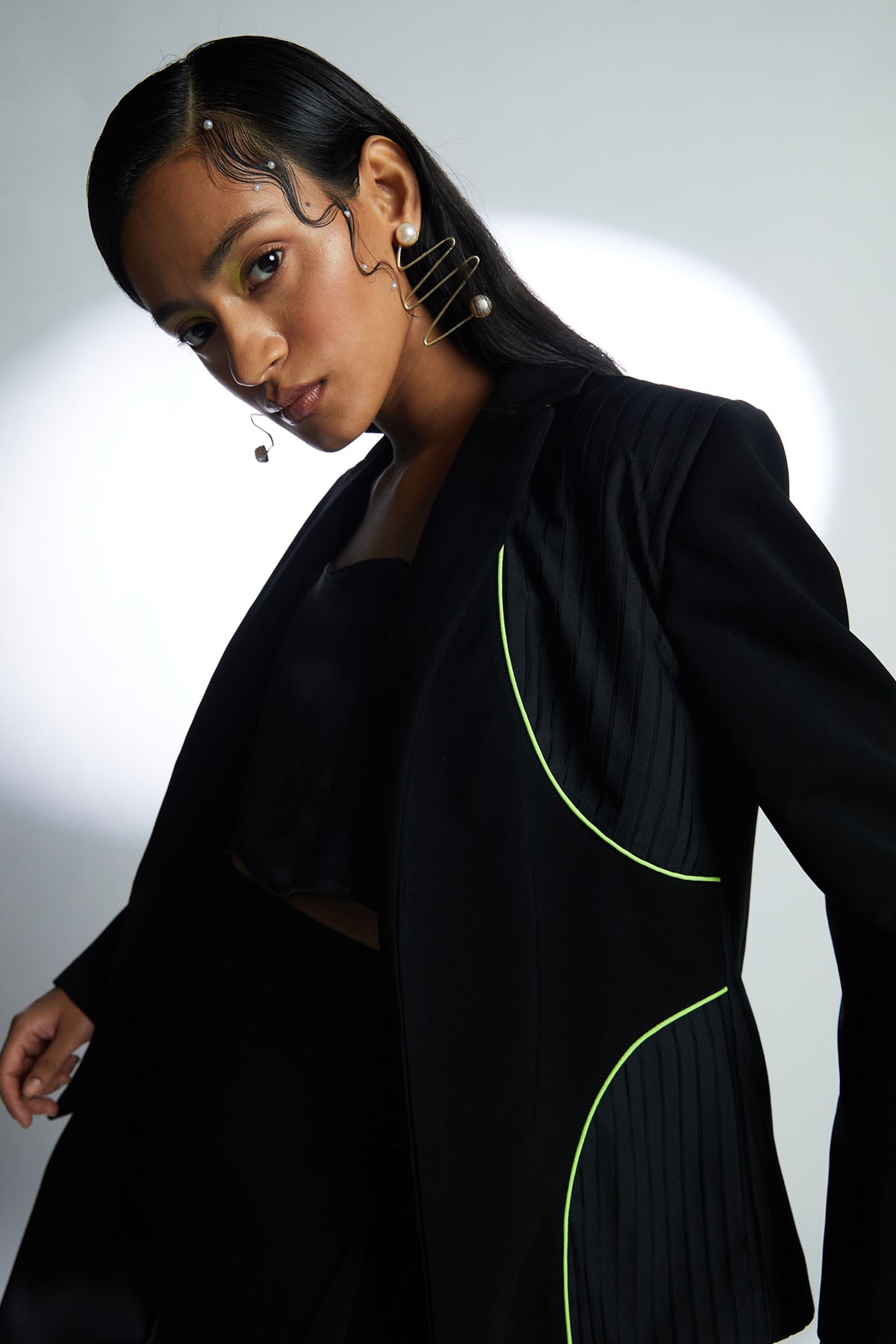 Black Neon Piping Blazer