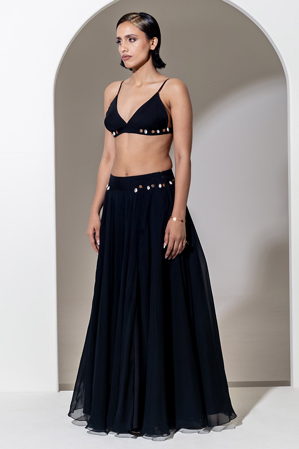 Black Organza Shell Bralette