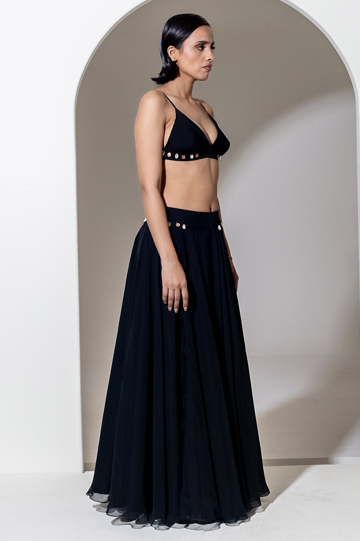 Black Organza Shell Bralette