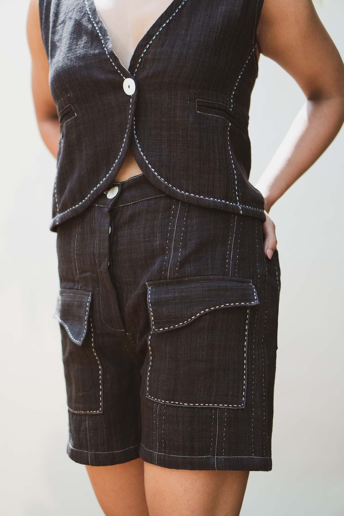 Black Panelled Co-ord Set