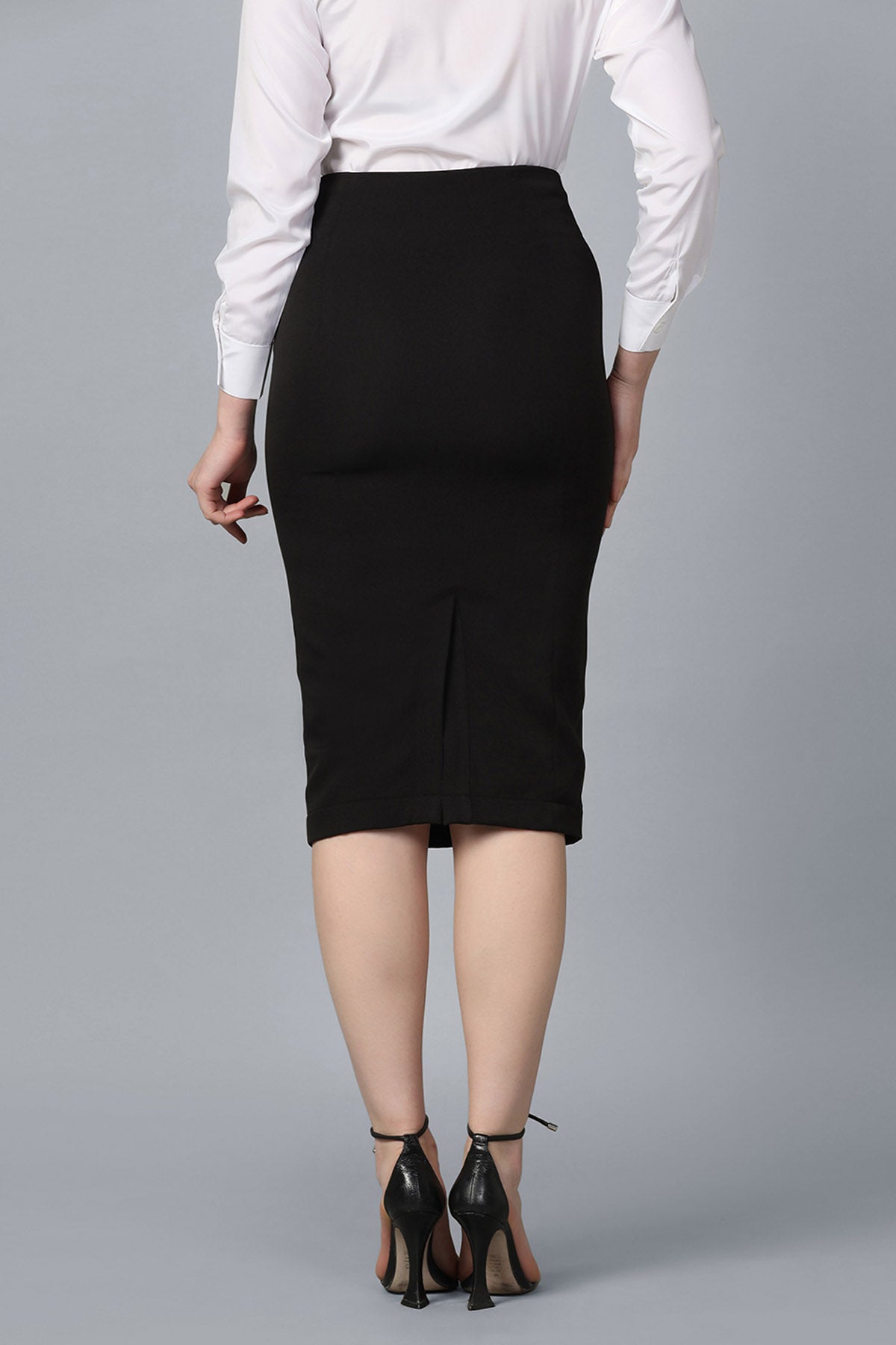 Black Pencil Midwaist Skirt