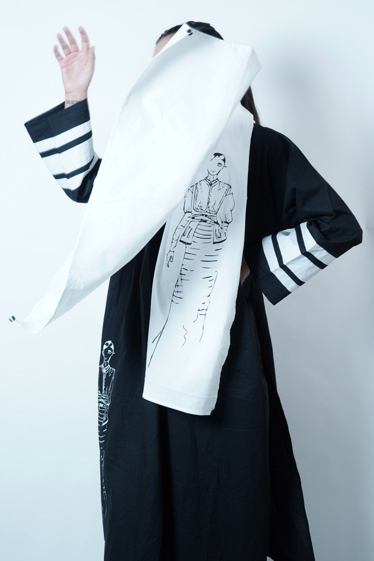 Black Cotton Poplin Kurta Set