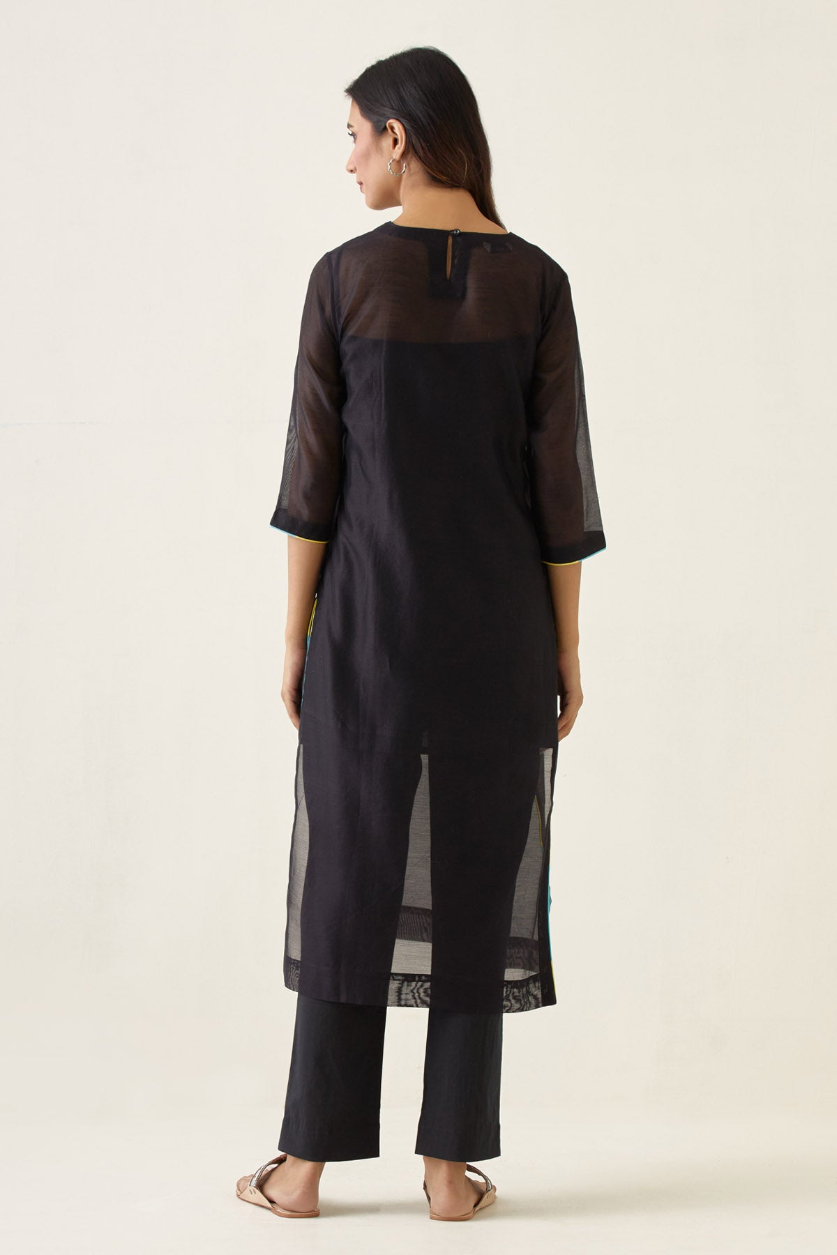 Black Smocking Kurta & Pants