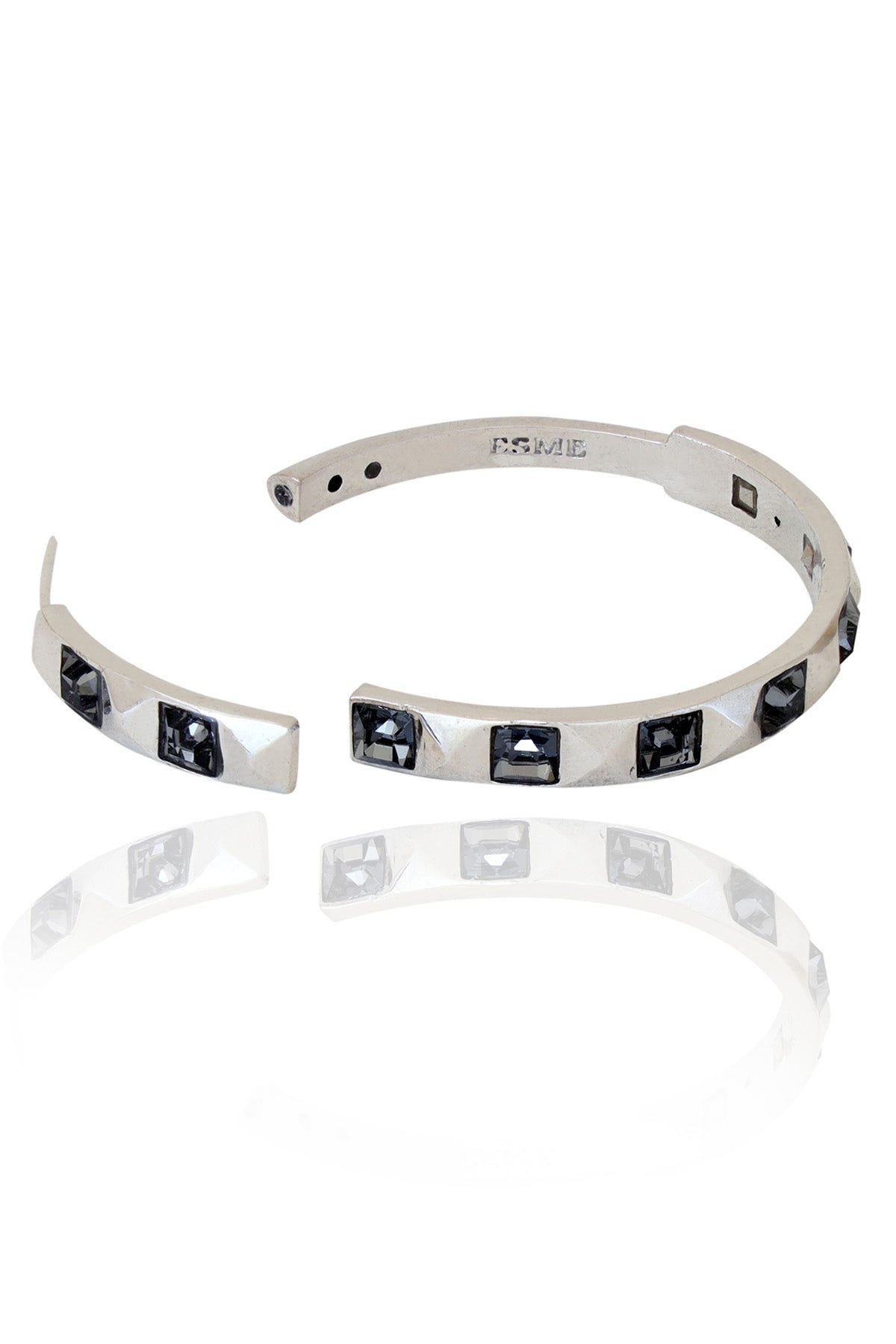 Black Swarovski Crystal Hoops