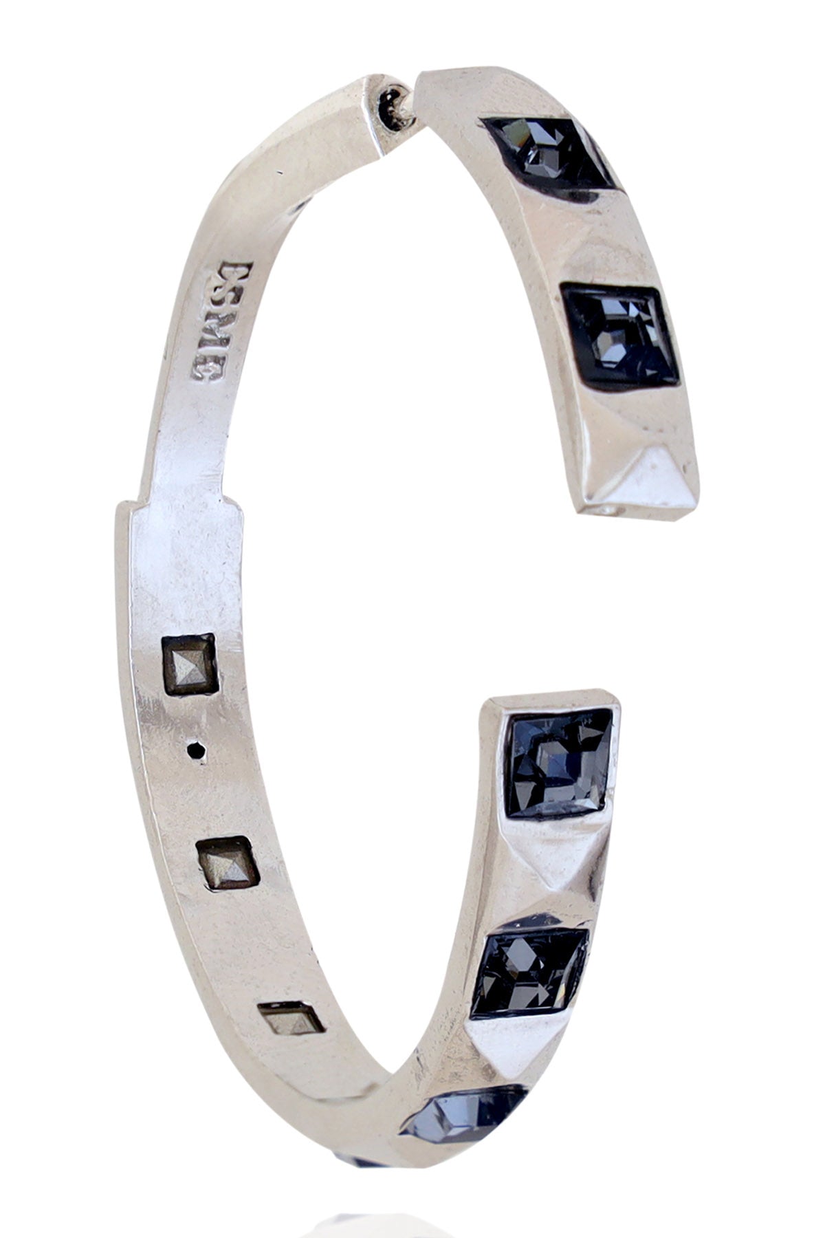 Black Swarovski Crystal Hoops