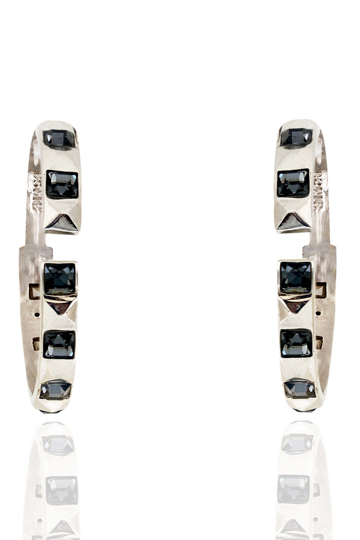 Black Swarovski Crystal Hoops