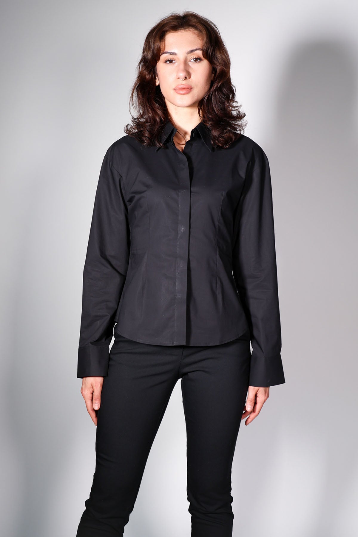 Arya Giri Black 100% Poplin Corset Shirt for women online at ScrollnShops