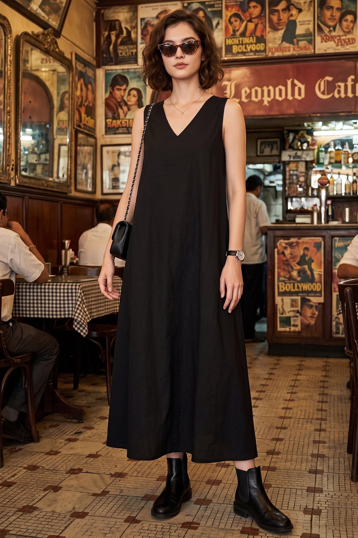 Buy Black A-Line Cotton Maxi Dress for women by Sneha B online available at scrollnshops