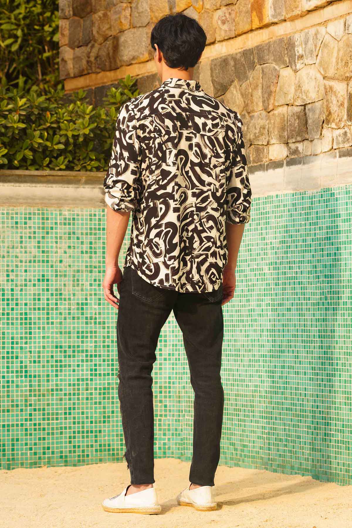 Black Abstract Printed Shirt