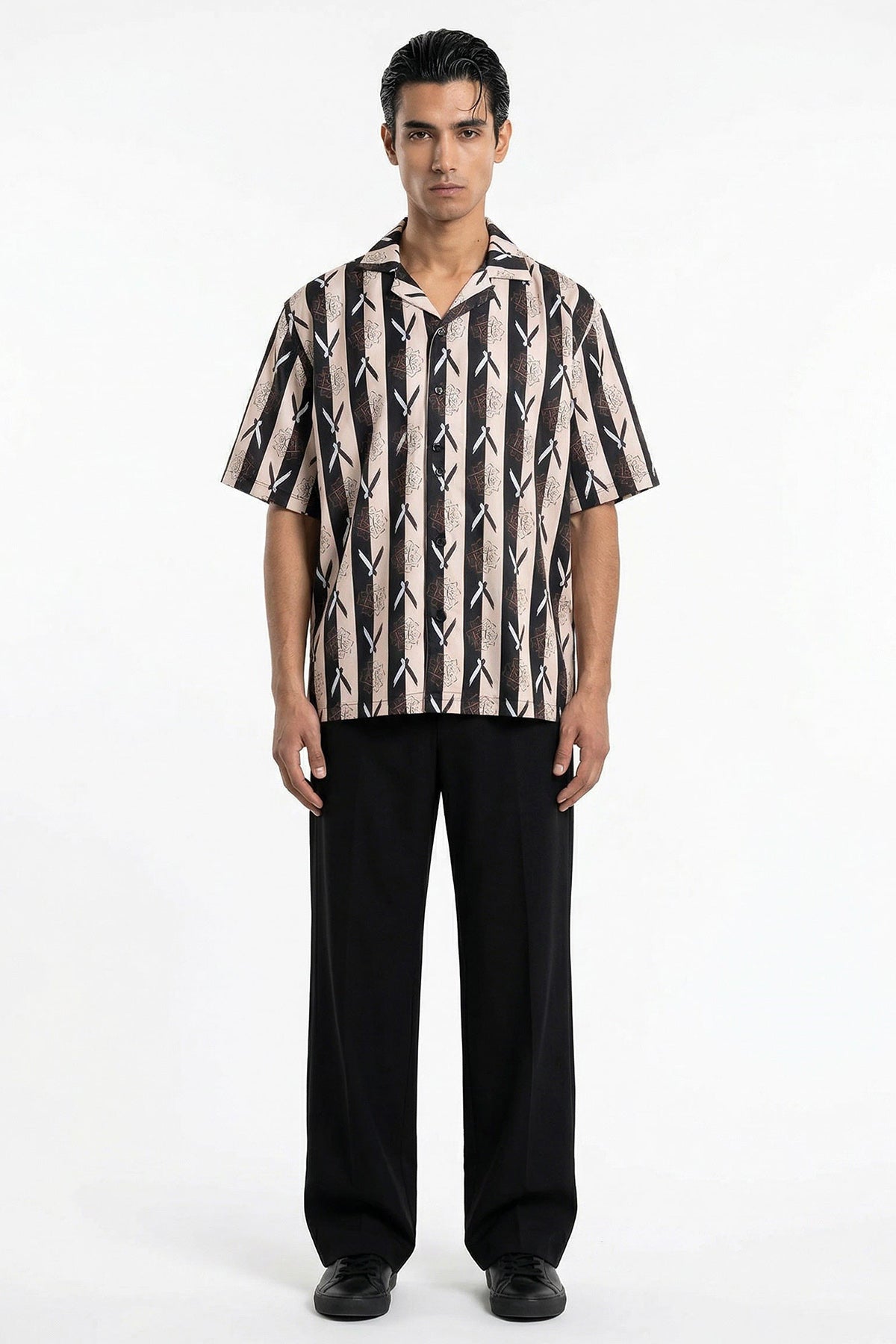Buy Black And Pink Viscose Shirt for men by Tezhhomayaa online available at scrollnshops