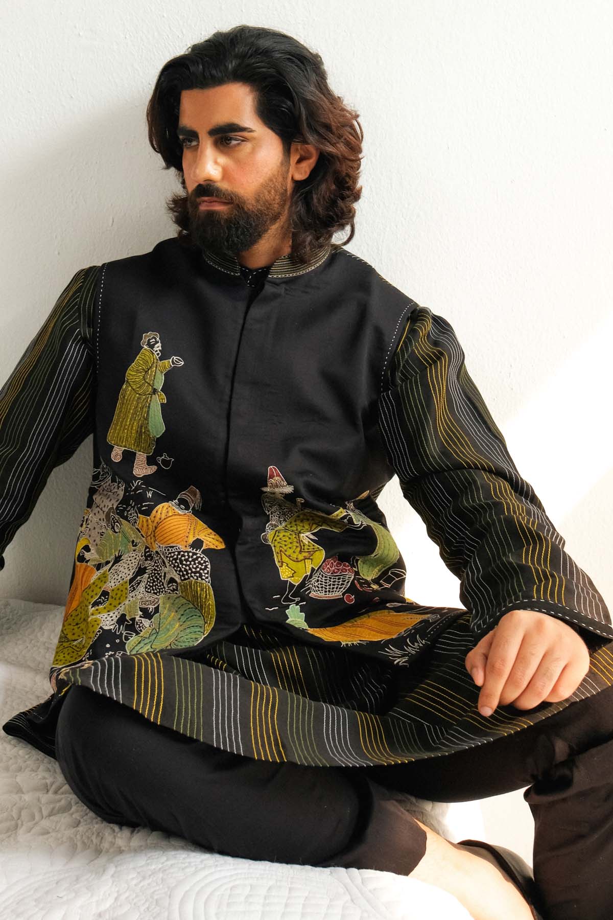 Black Applique Work Bundi set